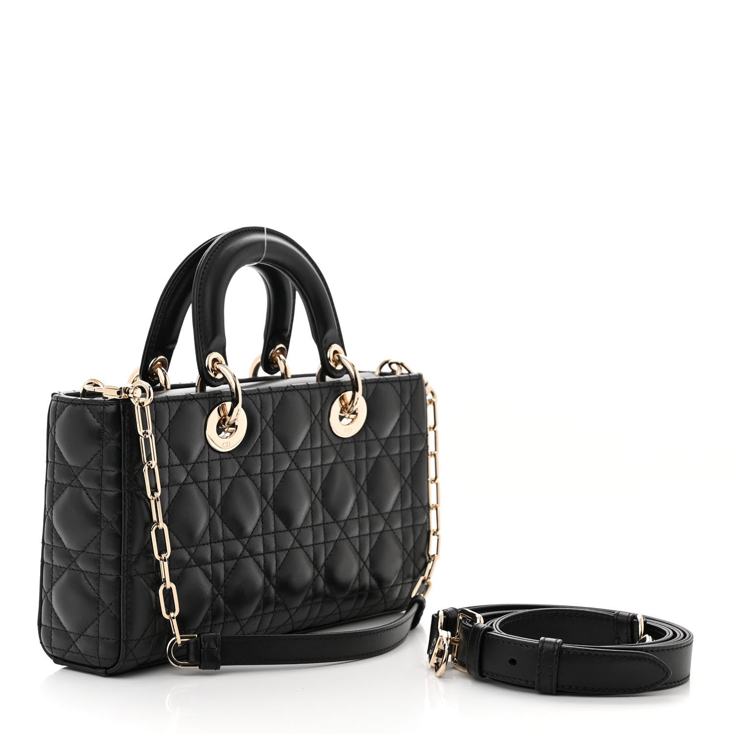 Christian Dior Lambskin Cannage Medium Lady D-Joy Black 3 of 10
