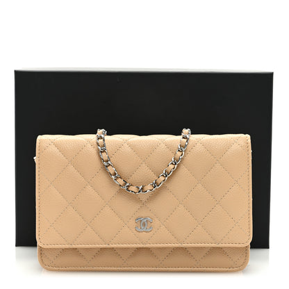 Chanel Caviar Quilted Wallet On Chain WOC Beige 10 of 10