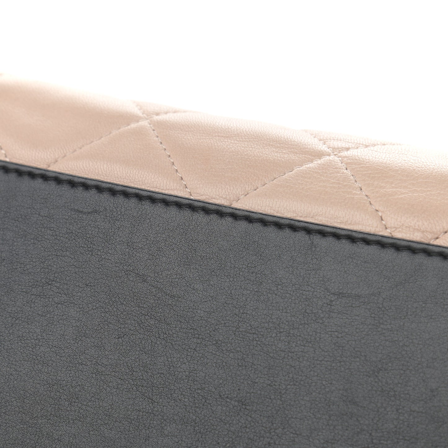 Lambskin Quilted CC Shopping Tote Black Rose Clair