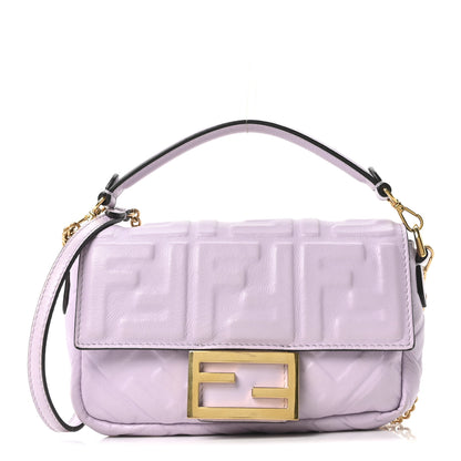 Fendi Nappa FF 1974 Embossed Mini Baguette Anemone 1 of 10