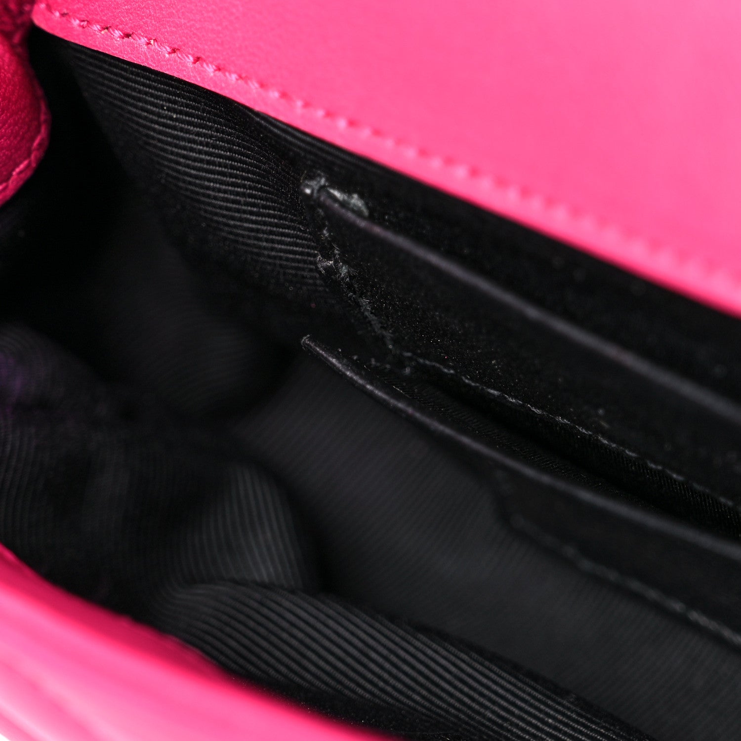 Saint Laurent Calfskin Matelasse Chevron Classic Monogram Baby Chain Bag Fuchsia 12 of 21