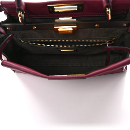 Fendi Vitello Seta Medium Peekaboo Iconic Satchel Magenta 5 of 13