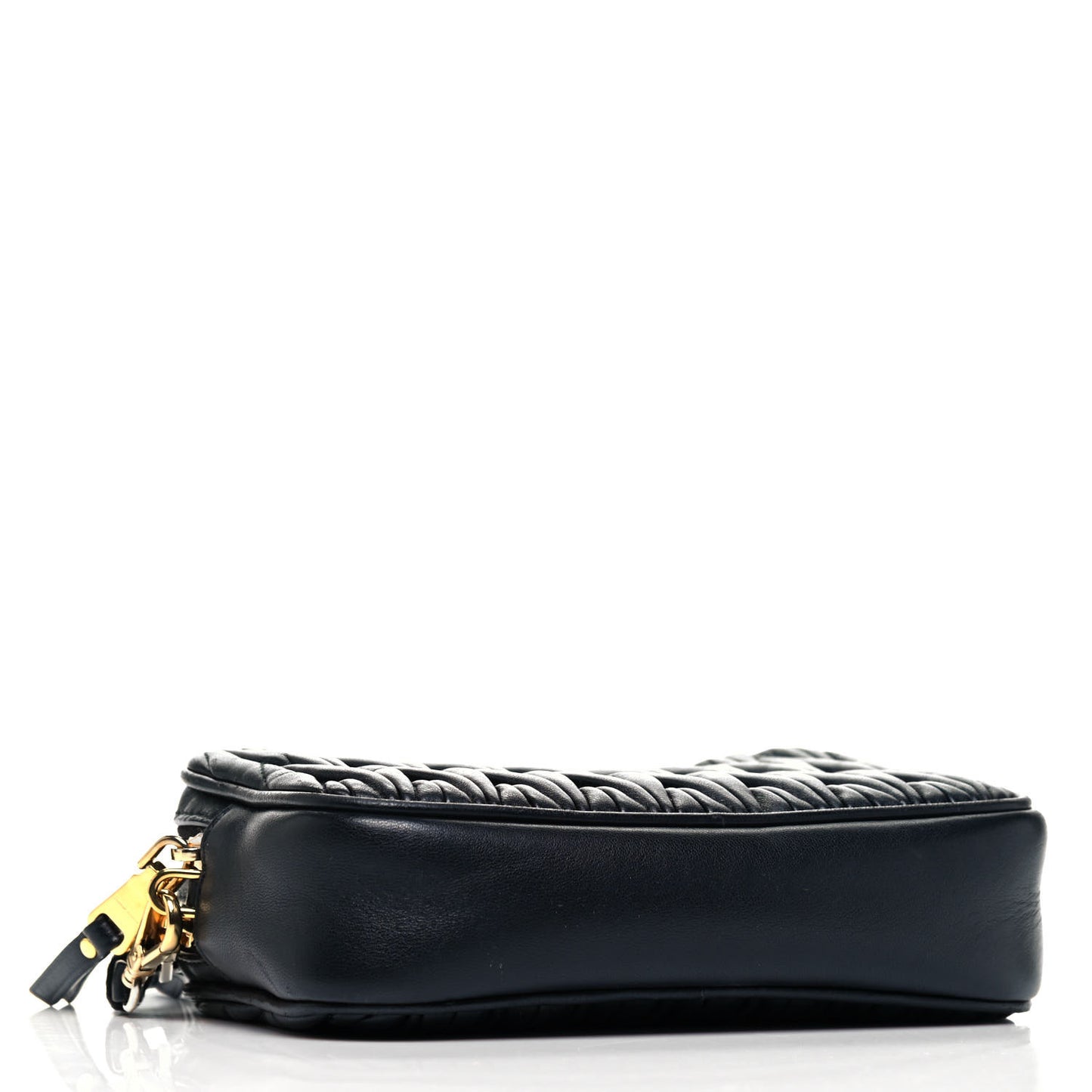 Nappa Matelasse Double Zip Pochette Clutch Black