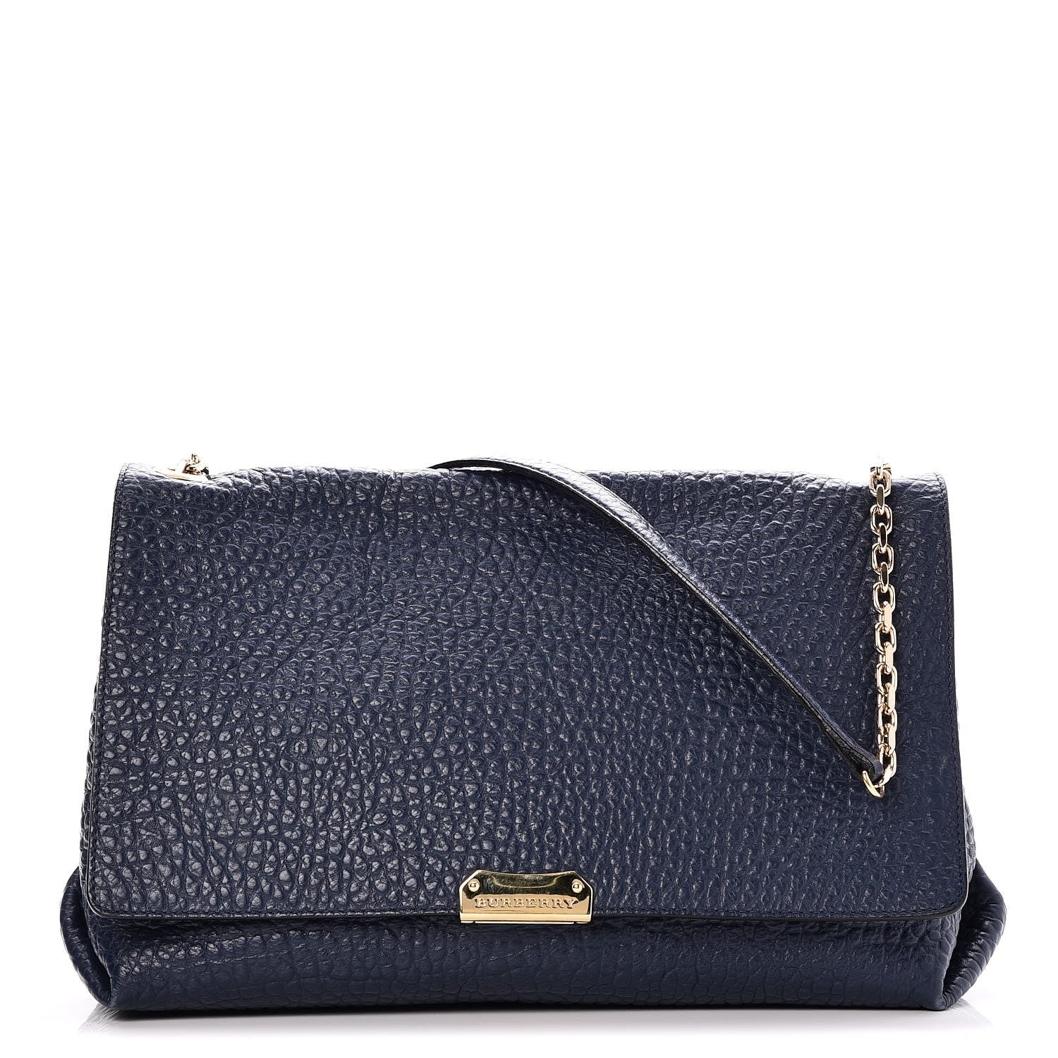Burberry Signature Grain Large Mildenhall Shoulder Bag Blue 1 of 8