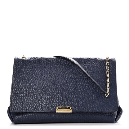 Burberry Signature Grain Large Mildenhall Shoulder Bag Blue 1 of 8