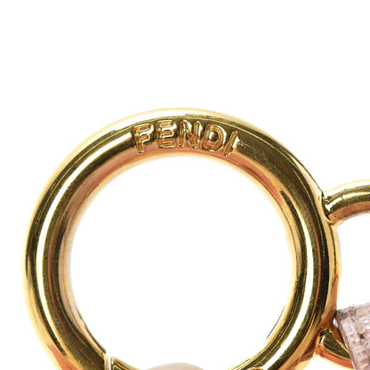 Fendi Fox Fur Vitello Elite Bi-Color Pom Pom Bag Charm Rosa Cammello Cipria 3 of 4