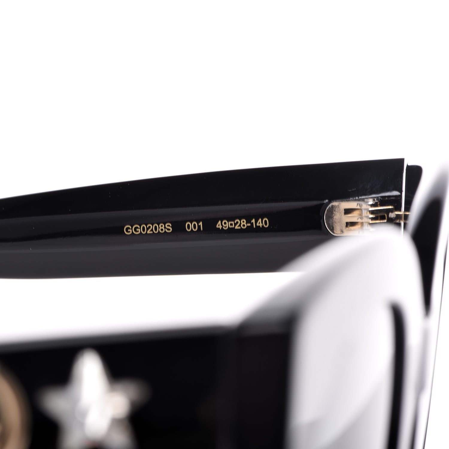 Gucci Round Frame Star Sunglasses GG0208S Black 7 of 9
