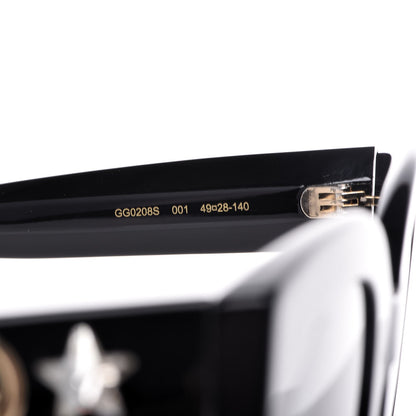 Gucci Round Frame Star Sunglasses GG0208S Black 7 of 9