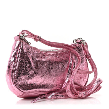 Balenciaga Metallic Agneau Arena Crystal Le Cagole Mini Purse With Chain Met Pink 3 of 11