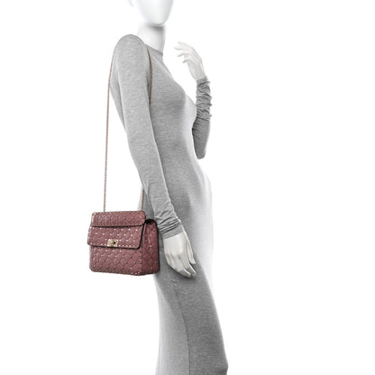 Valentino Garavani Lambskin Medium Rockstud Spike Shoulder Bag Antique Rose 2 of 11