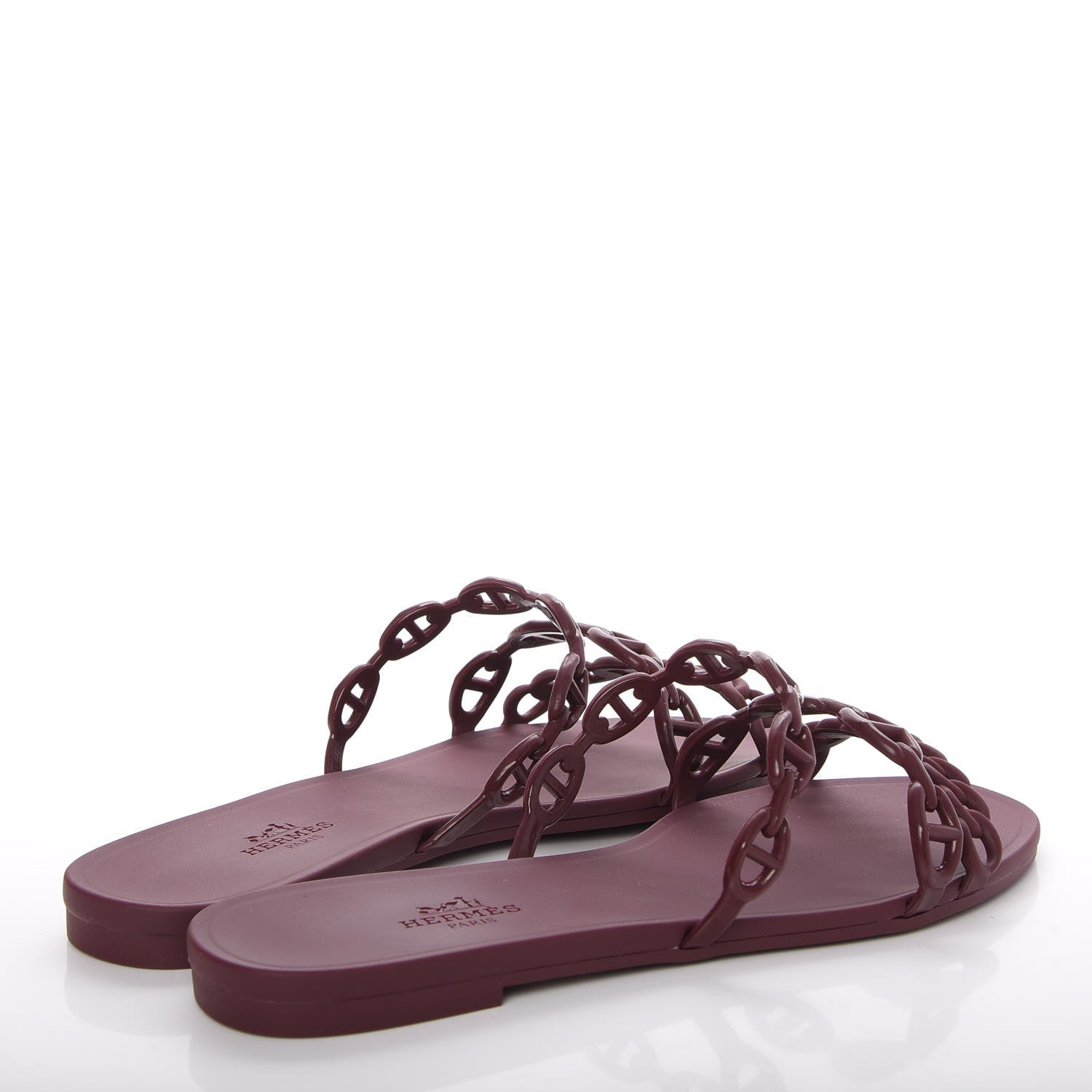 Hermes Rubber Chaine d' Ancre Rivage Sandals 37 Bordeaux 4 of 8