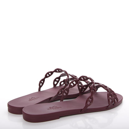 Hermes Rubber Chaine d' Ancre Rivage Sandals 37 Bordeaux 4 of 8