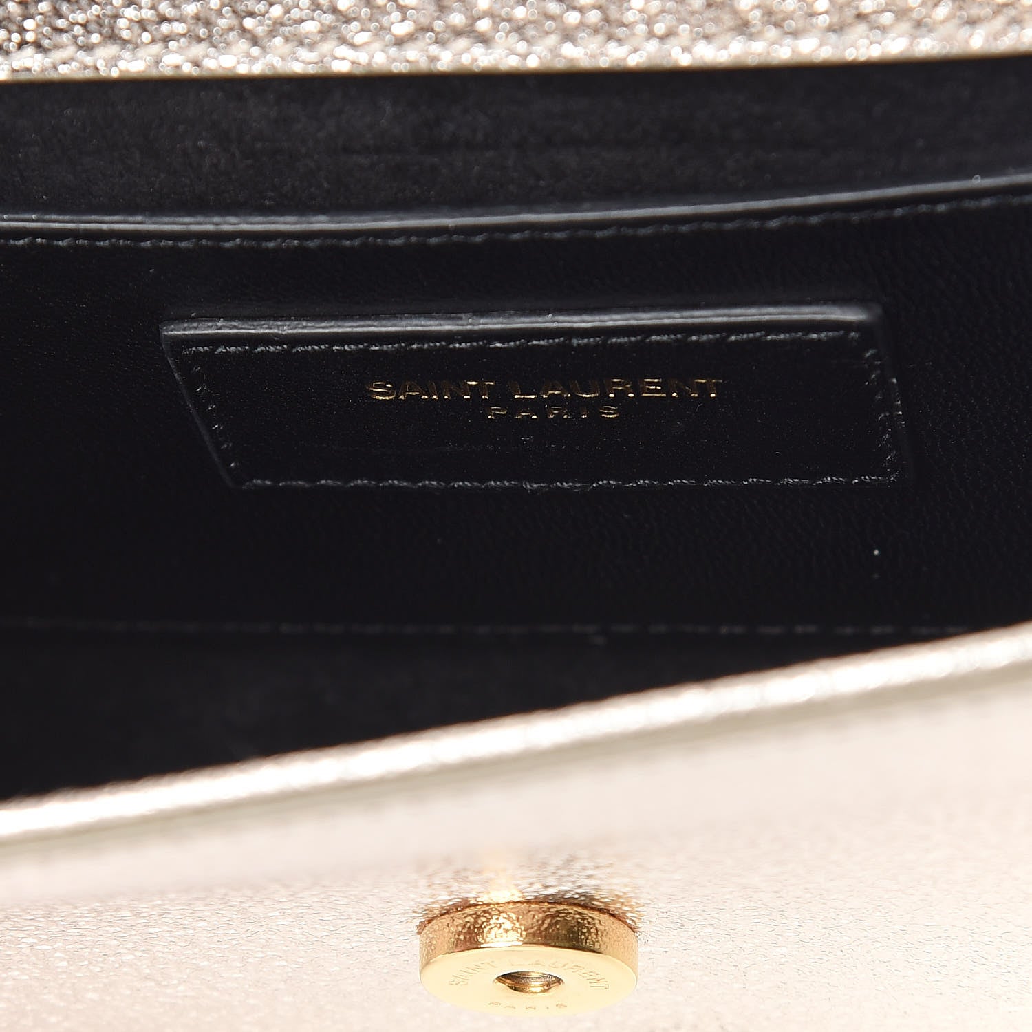 Saint Laurent Metallic Calfskin Small Classic Monogram Kate Satchel Pale Gold 8 of 9