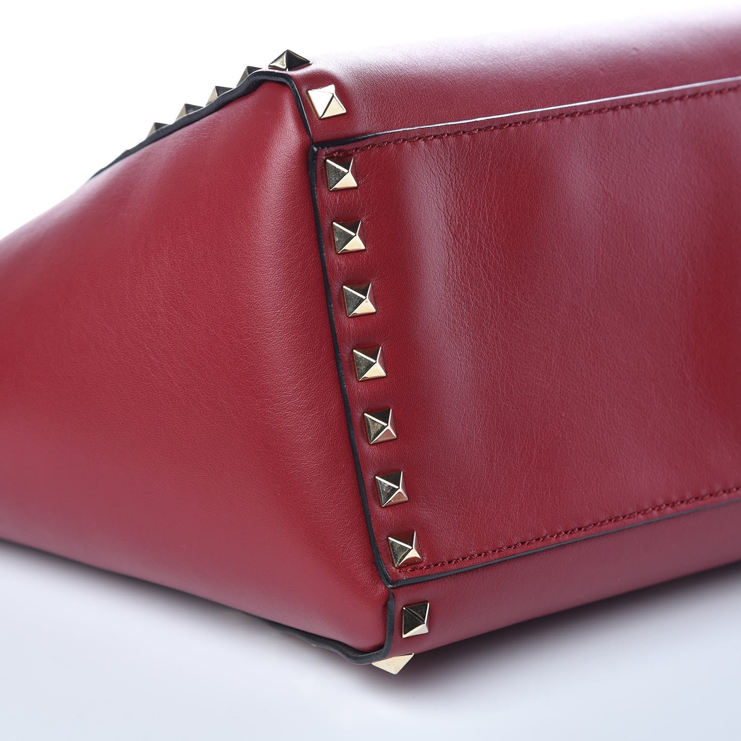 Valentino Garavani Vitello Small Rockstud Double Handle Tote Red 10 of 12
