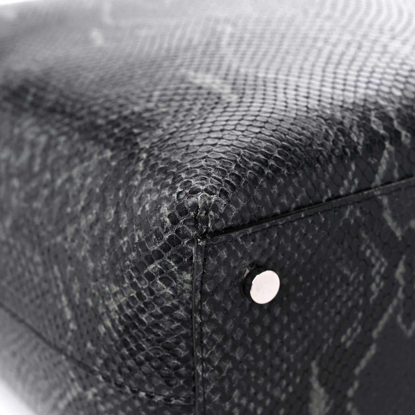 Snakeskin Embossed Calfskin JC Tote Anthracite