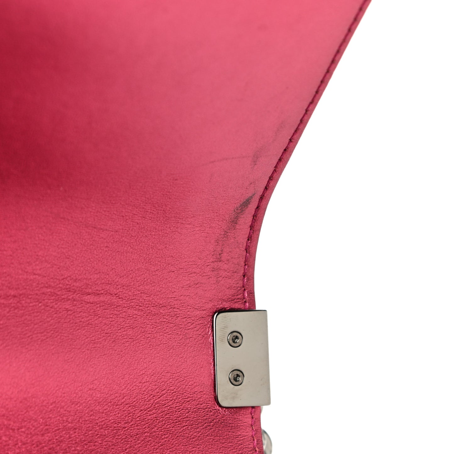 Metallic Patent Quilted New Medium Boy Flap Fuchsia