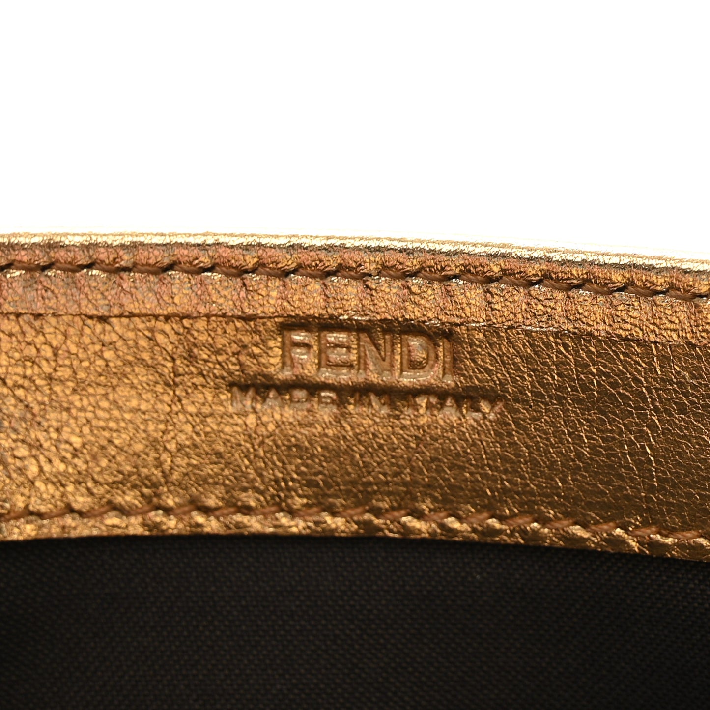 Vitello Catalan Mirror FF 1974 Embossed Continental Wallet on Chain Gold