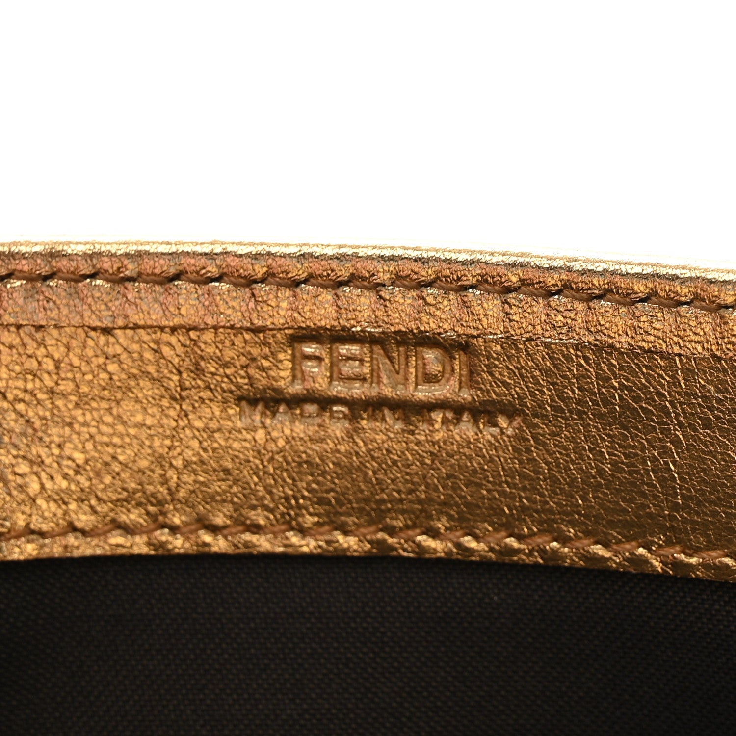 Fendi Vitello Catalan Mirror FF 1974 Embossed Continental Wallet on Chain Gold 5 of 9