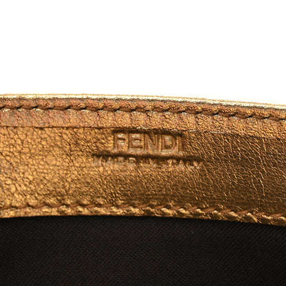 Fendi Vitello Catalan Mirror FF 1974 Embossed Continental Wallet on Chain Gold 5 of 9