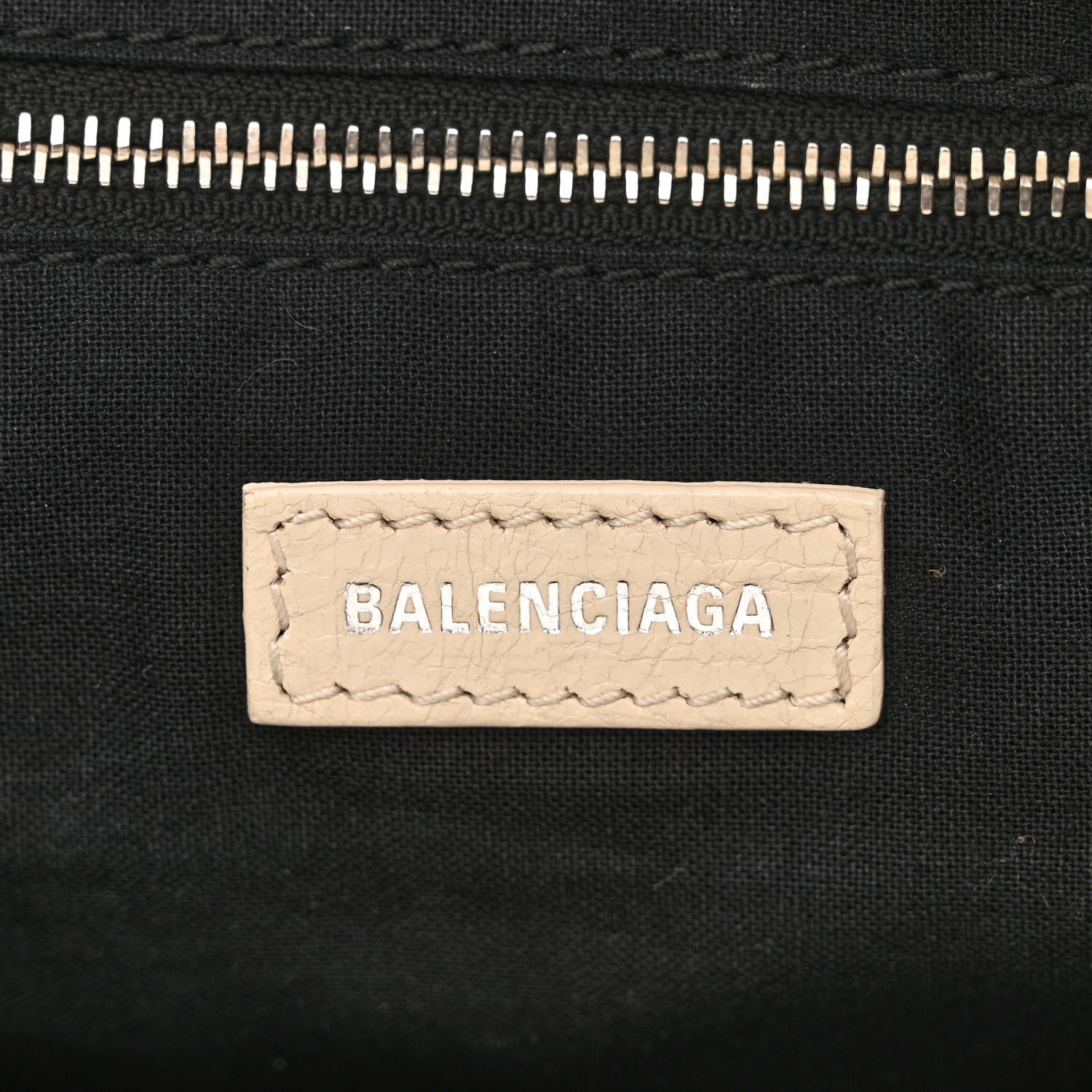 Balenciaga Agneau Classic Silver Hardware S City Logo Strap Light Beige Black 6 of 10
