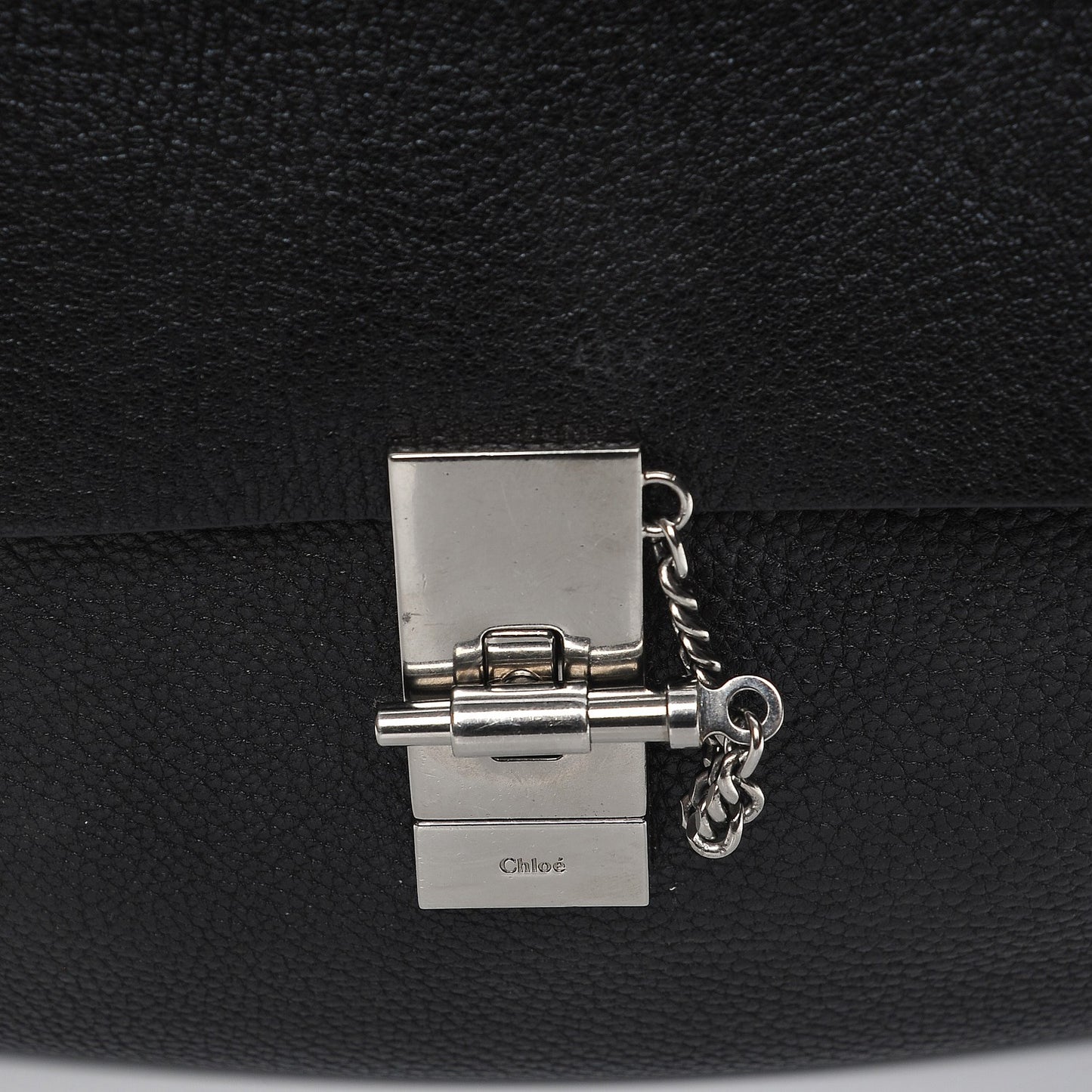 Grained Lambskin Medium Drew Shoulder Bag Black