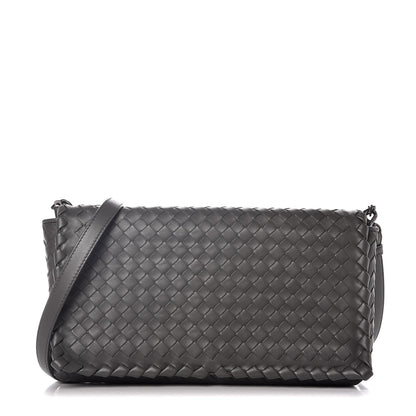 Bottega Veneta Nappa Intrecciato Dahlia Clutch Crossbody Light Grey 1 of 13