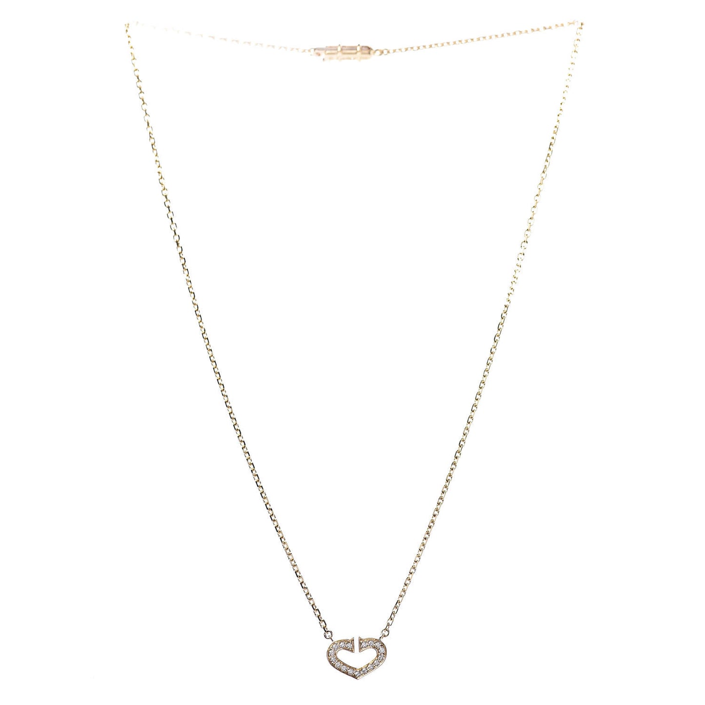 18K Yellow Gold Diamond Hearts And Symbols Pendant Necklace
