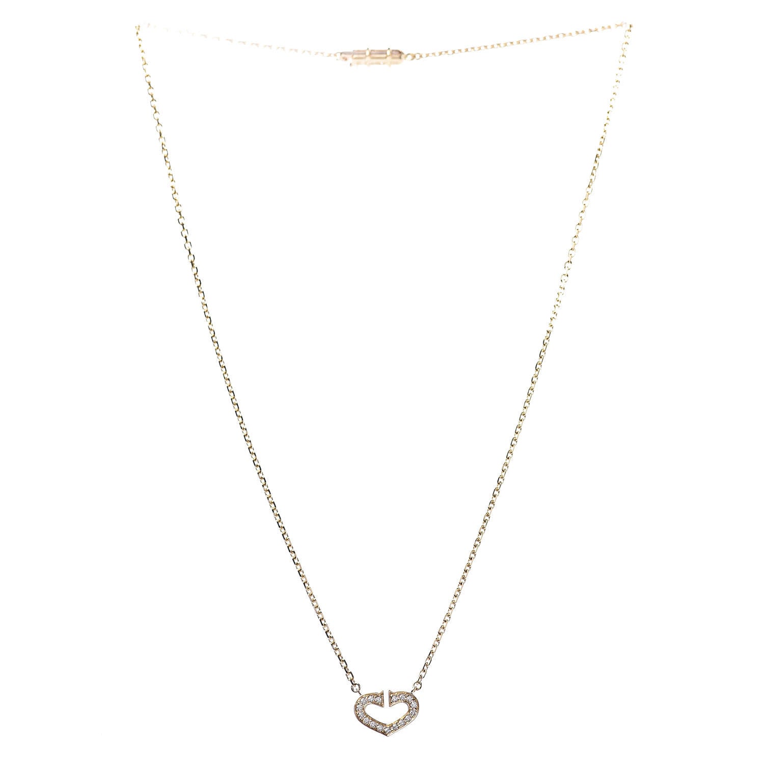 Cartier 18K Yellow Gold Diamond Hearts And Symbols Pendant Necklace 3 of 7