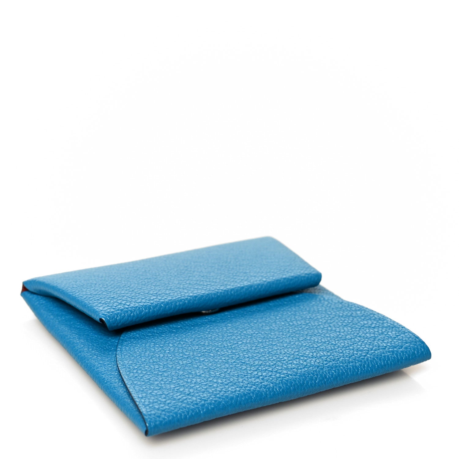 Hermes Chevre Mysore Bastia Verso Coin Purse Bleu Frida Cuivre 4 of 7