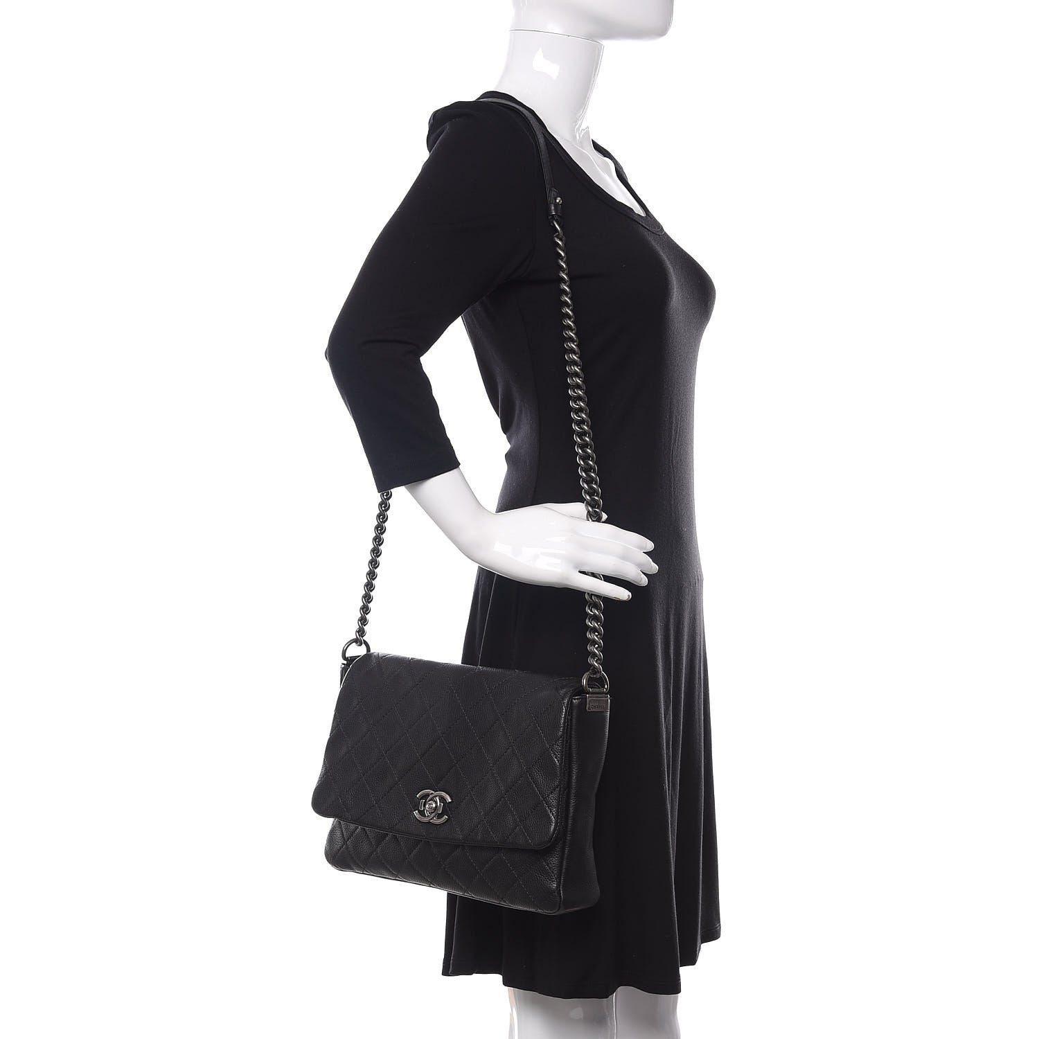 Chanel Calfskin Quilted Couture Messenger Black 2 of 10