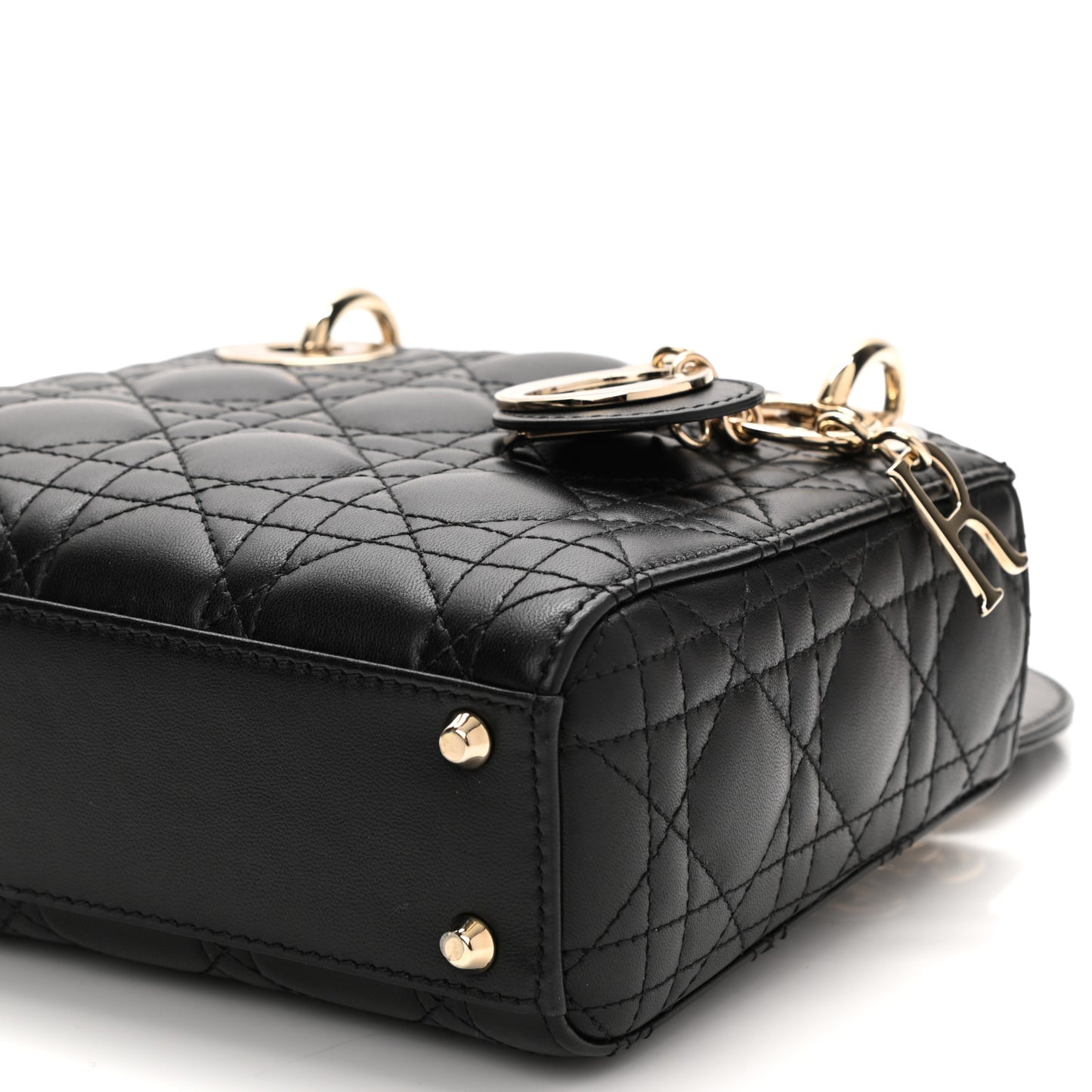 Lambskin Cannage Mini Lady Dior Black