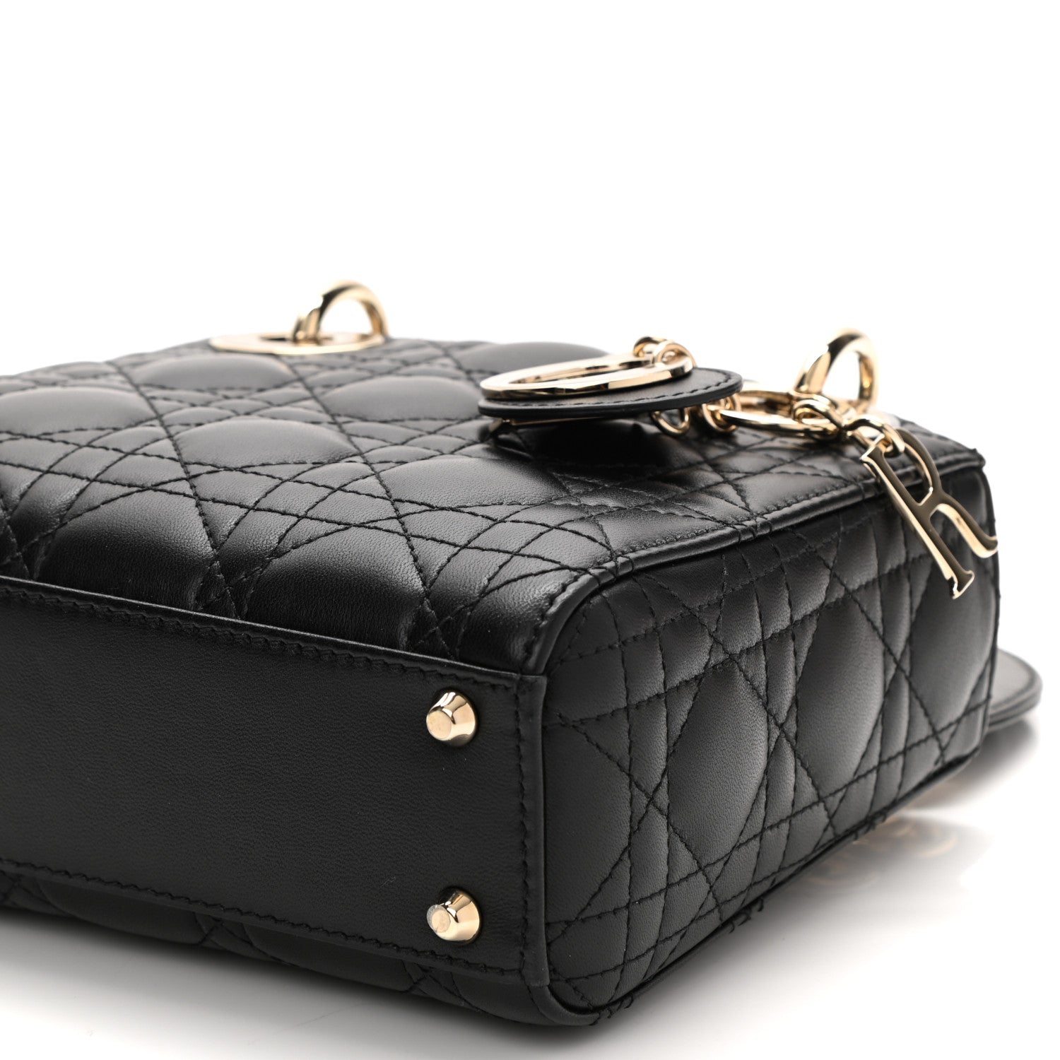 Christian Dior Lambskin Cannage Mini Lady Dior Black 10 of 11