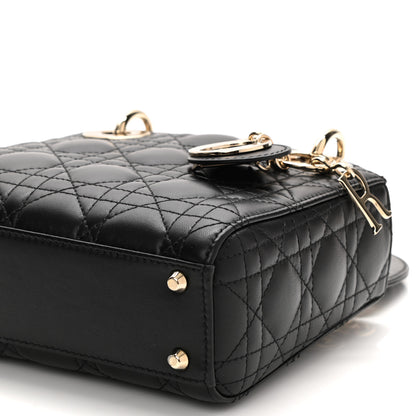 Christian Dior Lambskin Cannage Mini Lady Dior Black 10 of 11