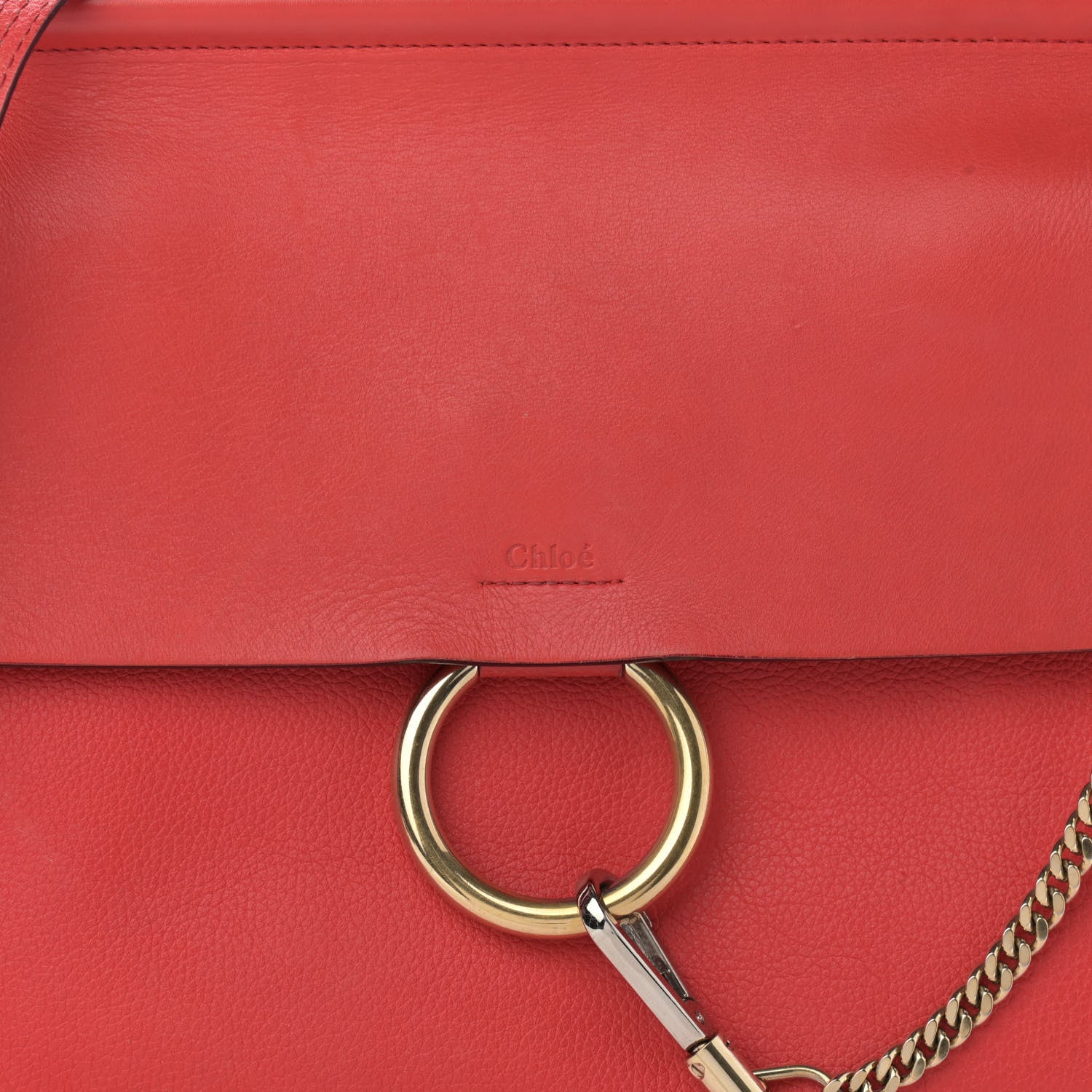 Chloe Calfskin Medium Faye Shoulder Bag Red 12 of 12