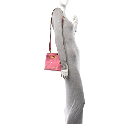 Valentino Garavani Nappa Small Roman Stud The Handle Bag Flamingo Pink 2 of 9
