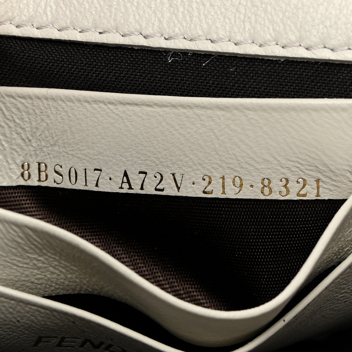 Nappa FF 1974 Embossed Mini Baguette White