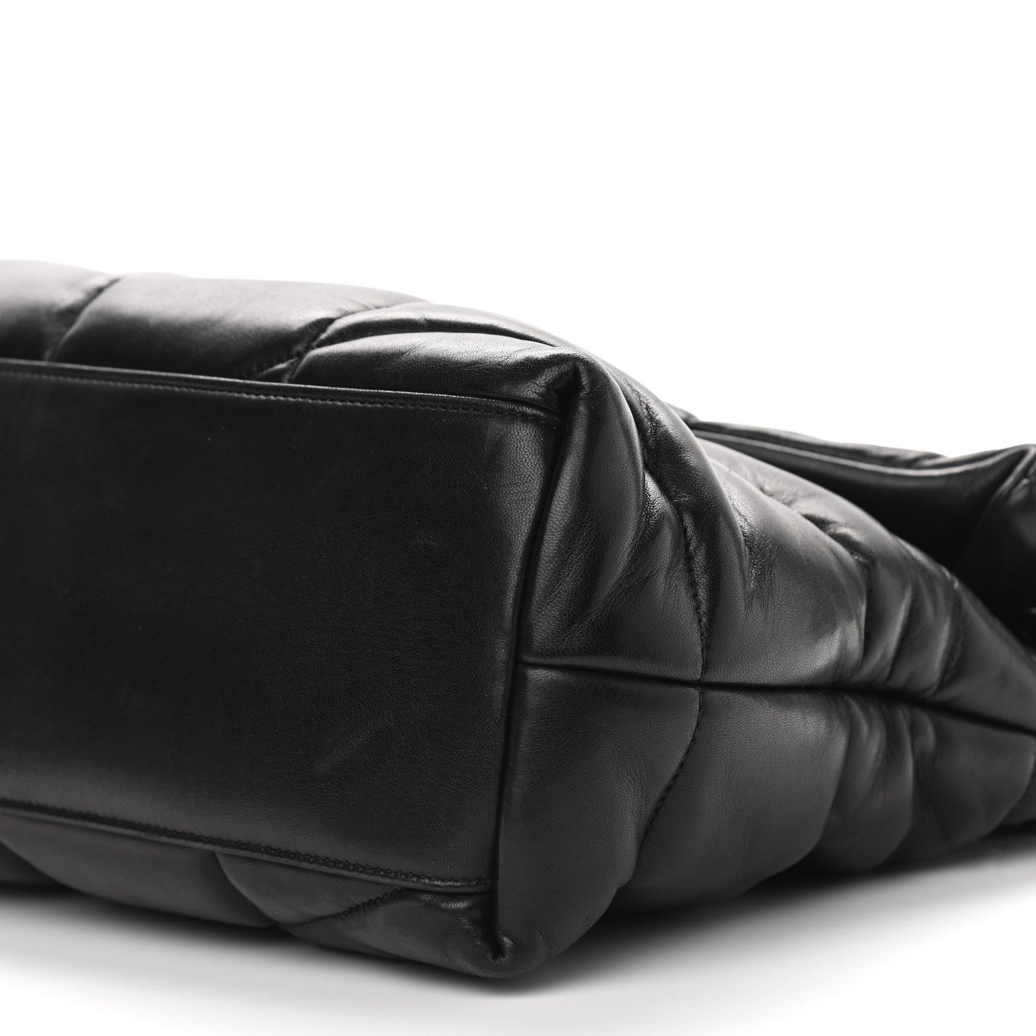 Saint Laurent Lambskin Quilted Medium Loulou Puffer Monogram Chain Satchel Black 9 of 9