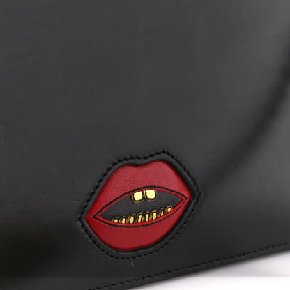 Gucci Knight Calfskin Malaga Kid Heart Medium GG Marmont Chain Handle Bag Black Hibiscus Red Multicolor 15 of 15