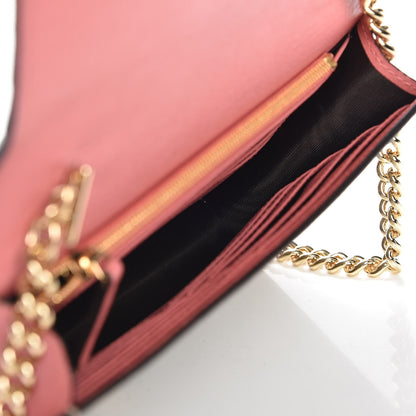Gucci GG Supreme Monogram Face Embroidered Chain Wallet Pink 5 of 7