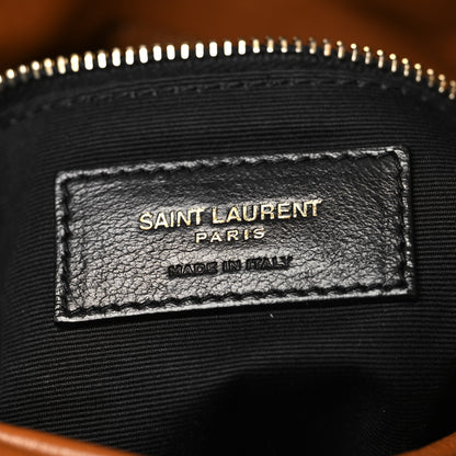 Saint Laurent Lambskin Quilted Medium Loulou Puffer Monogram Chain Satchel Miel Dark 6 of 13