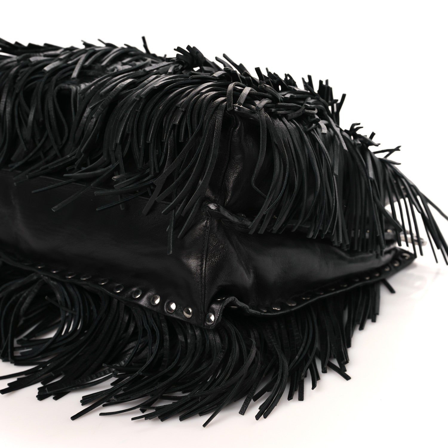 Prada Nappa Fringe Tote Black 8 of 10
