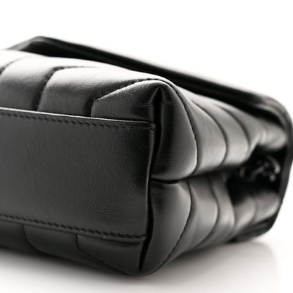 Saint Laurent Calfskin Y Quilted Monogram Monochrome Toy Loulou Crossbody Bag Black 10 of 10