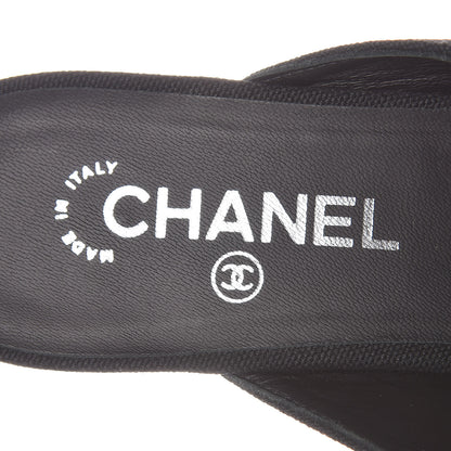 Chanel Fabric Velvet Cap Toe Mules 41 Black 7 of 8