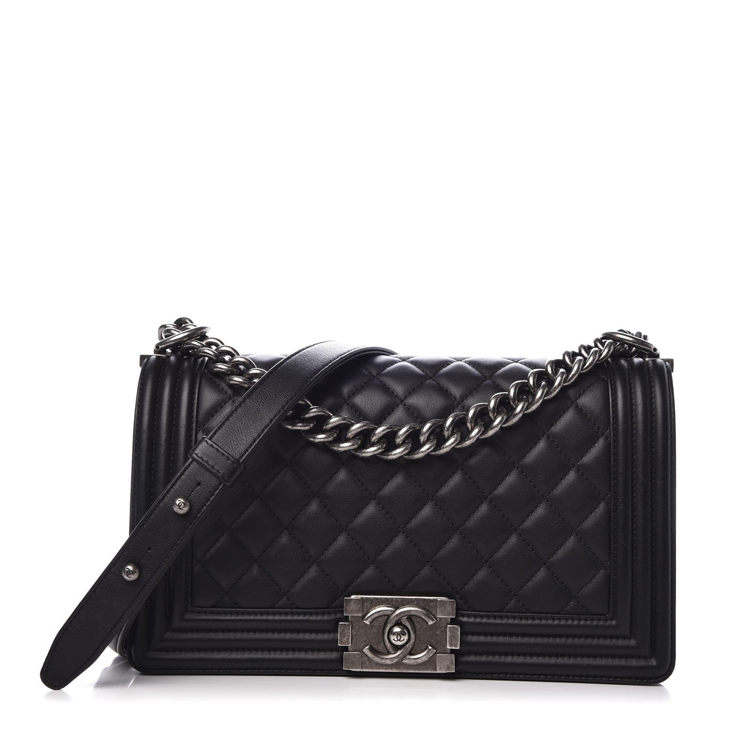 Chanel Lambskin Quilted Medium Boy Flap Black 1 of 8