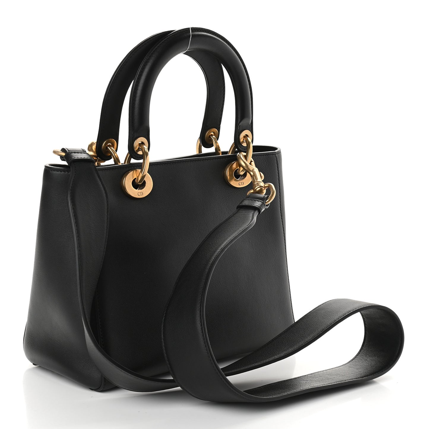 Calfskin Hand Painted Swords Medium Lady Dior Black