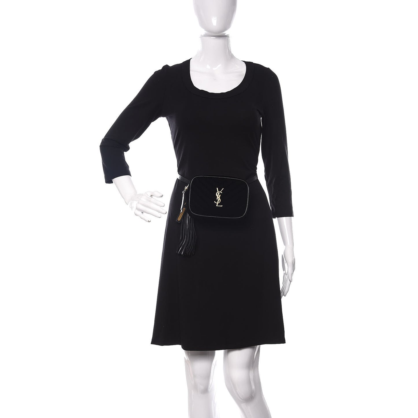 Velour Matelasse Monogram Lou Belt Bag Black