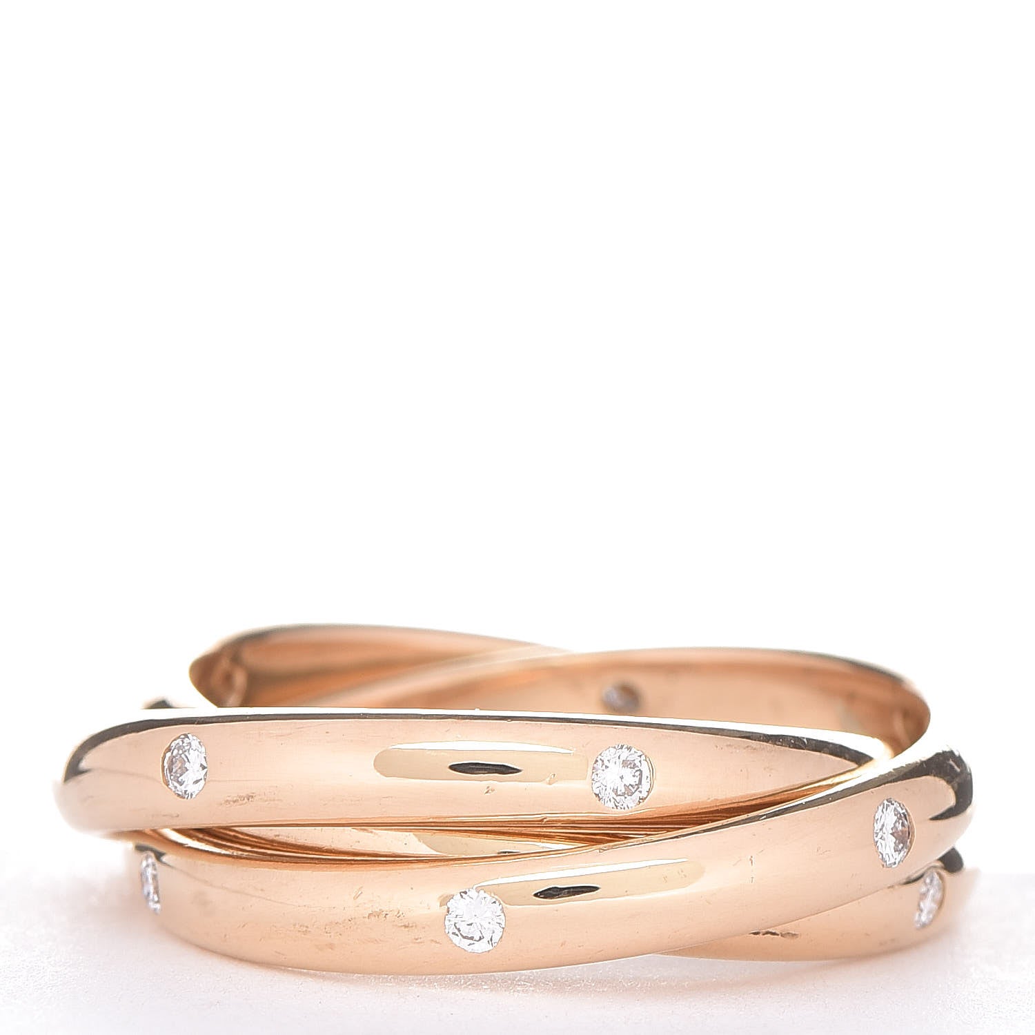 Cartier 18K Yellow Gold Diamond Constellation Trinity Ring 54 6.75 3 of 4