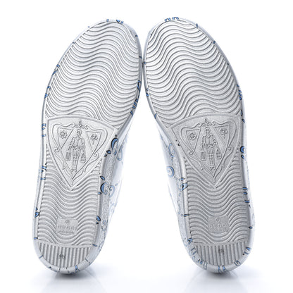 Gucci Miro Rubber Wax GucciGhost Print Mens New Ace Sneakers 9.5 Silver 5 of 8