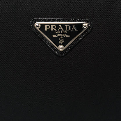 Prada Tessuto Nylon Saffiano Pocket Zippered Shoulder Bag Black 7 of 9
