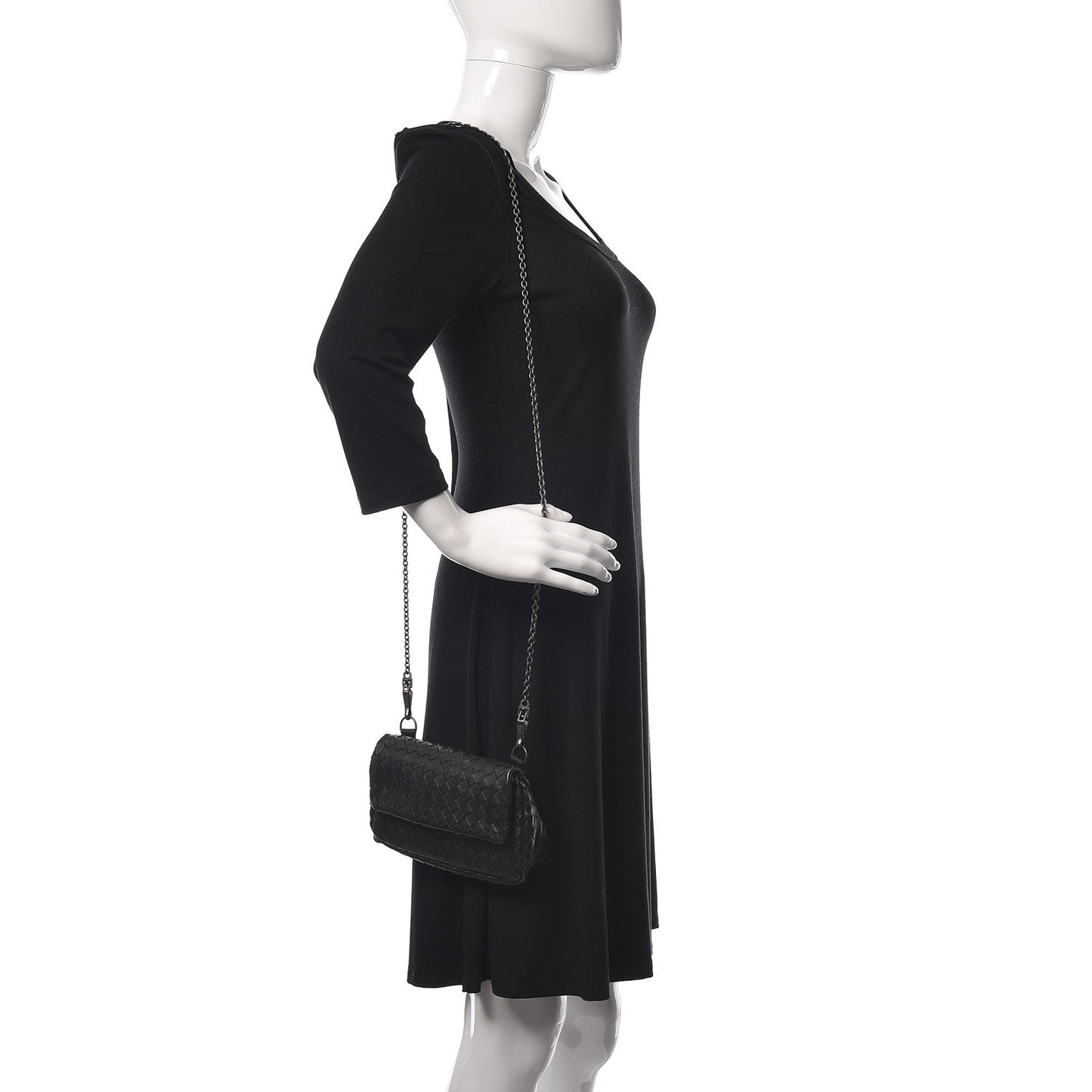 Nappa Intrecciato Mini Messenger Bag Black